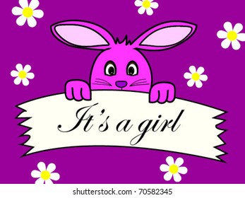 Birth announcement of a baby girl