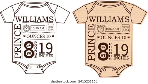 Birth Announcement Ornament Laser Cut
