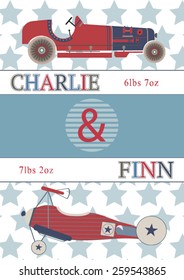 birth announcement for twins