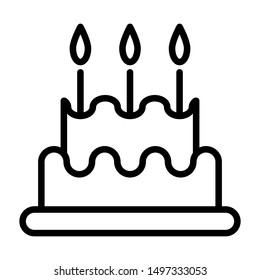 Birth cake icon vector design template