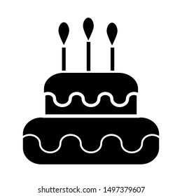 Birth cake icon vector design template
