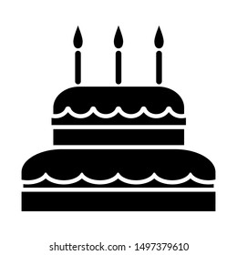 Birth cake icon vector design template
