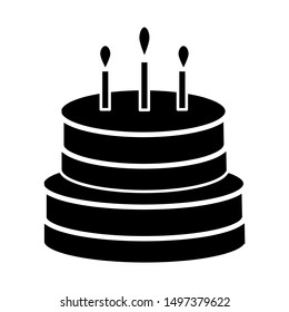Birth cake icon vector design template