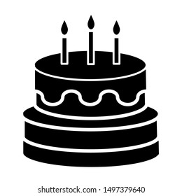Birth cake icon vector design template