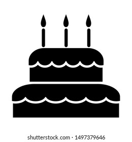 Birth cake icon vector design template