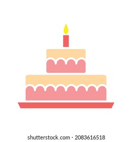 Birth Cake Icon Vector Design Template.