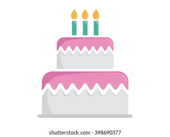 Birth Cake Illustration - Flat Icon