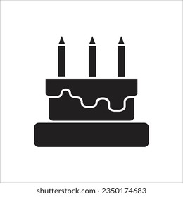 birth cake vector icon line template