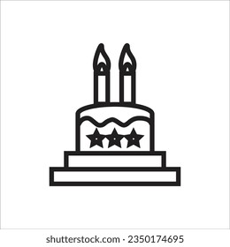 birth cake vector icon line template