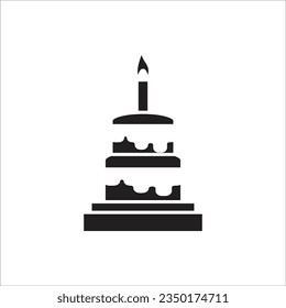 birth cake vector icon line template