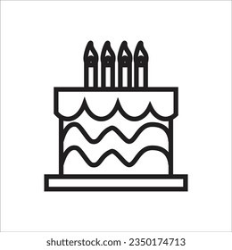 birth cake vector icon line template