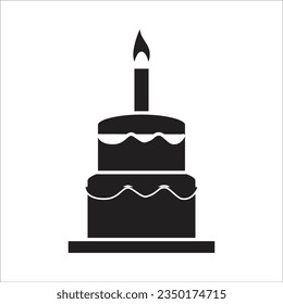 birth cake vector icon line template