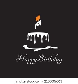 BIRTH CANDLE LOGO,silhouette of great smal flame in the darkness, vector illustrations