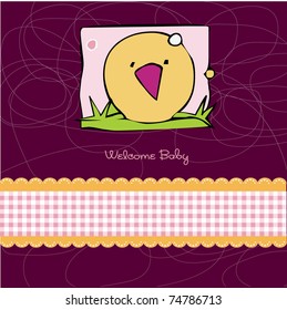 Birth card announcement with  kitchen