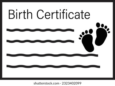 Birth Certificate icon. Cute birth certificate sign. Puppy Birth Certificate symbol. flat style.