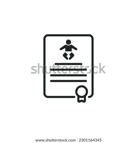 Birth certificate icon isolated on white background