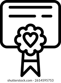 Birth Certificate Line Vector Icon Design