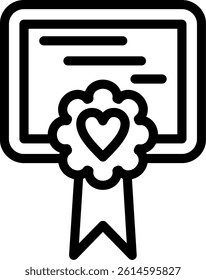 Birth Certificate Line Vector Icon Design