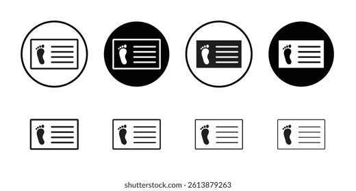 Birth certification icon Isolated flat vector in outline