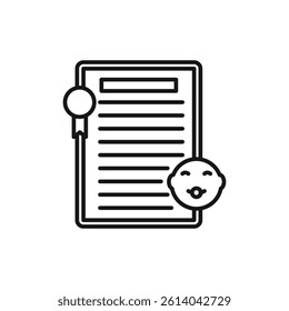 Birth certification icon line art vector