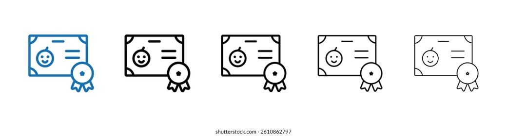 Birth certification icon Outline vector logo for web ui