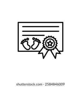 Birth certification icon Thin line art isolated