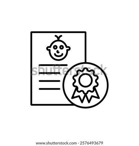 Birth certification icon vector outline logo sign