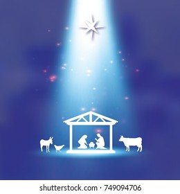 LOT 4 CHRISTMAS GLASS ORNAMENTS NATIVITY BABY JESUS WISE MEN NORTH STAR BELIEVE