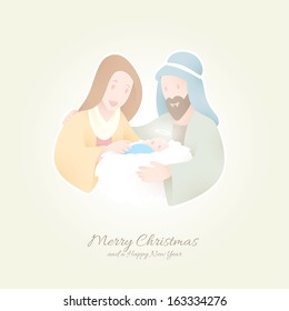 Nacimiento de Cristo | Jesús retenido por María y José | Fondo de Navidad pacífico