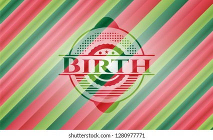 Birth christmas emblem background.