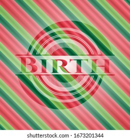 Birth christmas emblem background. Vector Illustration. Detailed.