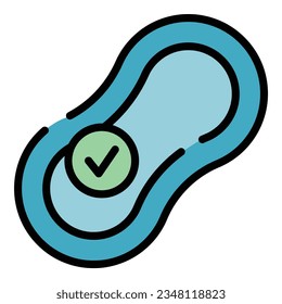 Birth contraception icon outline vector. Pill control. Patch health color flat
