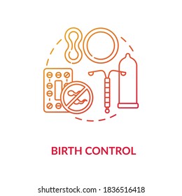 Birth control concept icon. Safe sex, pregnancy prevention idea thin line illustration. STI protection, male and female contraception. Vector isolated outline RGB color drawing