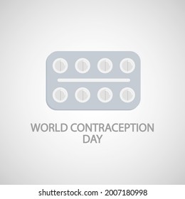 Birth control pills in blisters for World Contraception Day, vector art illustration.