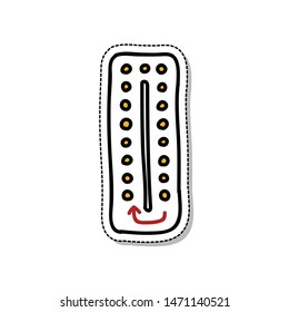 birth control pills doodle icon, vector illustration