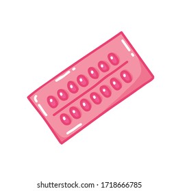 birth control pills doodle icon, vector illustration