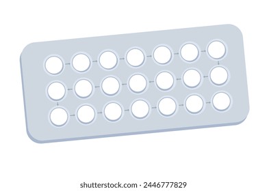 Birth control pills. Isolated Illustration on white background, design element