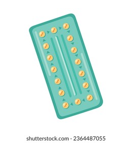 birth control pills package illustration vector isolated