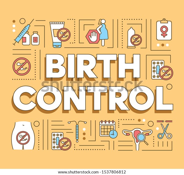 Birth Control Word Concepts Banner Protection Stock Vector Royalty