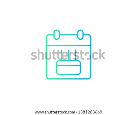 Birth day. Birth day calendar filled vector web icon isolated on white background, EPS 10, top view.