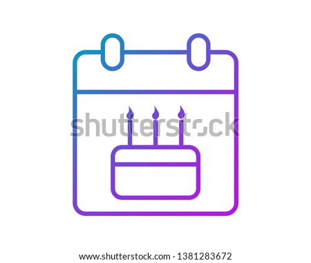 Birth day. Birth day calendar filled vector web icon isolated on white background, EPS 10, top view.