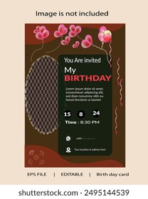 Birth day, celebration day ,wishing card , invitation card , template, greeting. birth banner