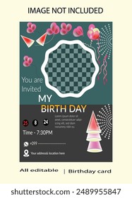 Birth day, party card, invitation card, card design, birth, happy birth day, template, kid, event