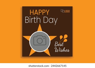 birth day social media post design, banner, birth day wishes,