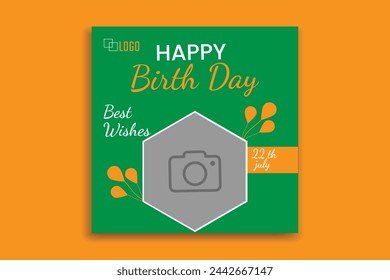 birth day social media post design, banner, birth day wishes,