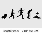 Birth to Death Silhouette Vector Illustration