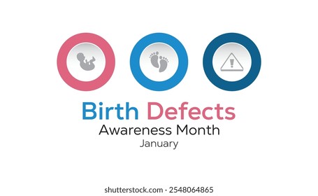 Birth Defects Awareness Month beobachtet jedes Jahr im Januar. Gesundheitswesen Medical Awareness Konzept. Vektorvorlage für Banner, Grußkarte, Poster mit Hintergrund.