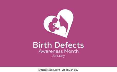 Birth Defects Awareness Month beobachtet jedes Jahr im Januar. Gesundheitswesen Medical Awareness Konzept. Vektorvorlage für Banner, Grußkarte, Poster mit Hintergrund.