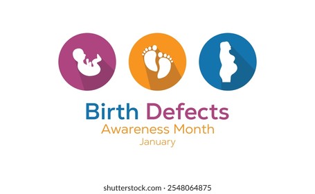 Birth Defects Awareness Month beobachtet jedes Jahr im Januar. Gesundheitswesen Medical Awareness Konzept. Vektorvorlage für Banner, Grußkarte, Poster mit Hintergrund.