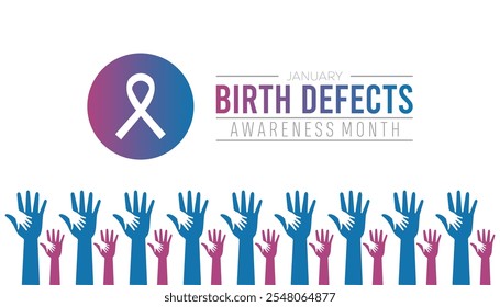 Birth Defects Awareness Month beobachtet jedes Jahr im Januar. Gesundheitswesen Medical Awareness Konzept. Vektorvorlage für Banner, Grußkarte, Poster mit Hintergrund.